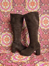 Vintage brown suede - , leather