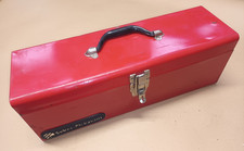 Sykes-Pickavant Ltd. Red Metal Tool Storage Box Case 19" x 6" x 6"
