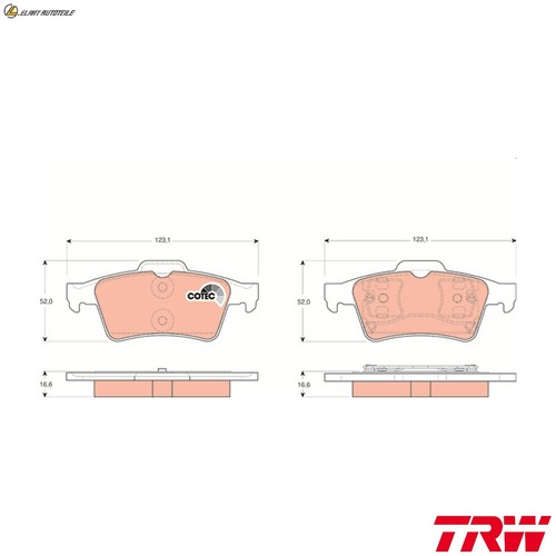Brake pad set - ,