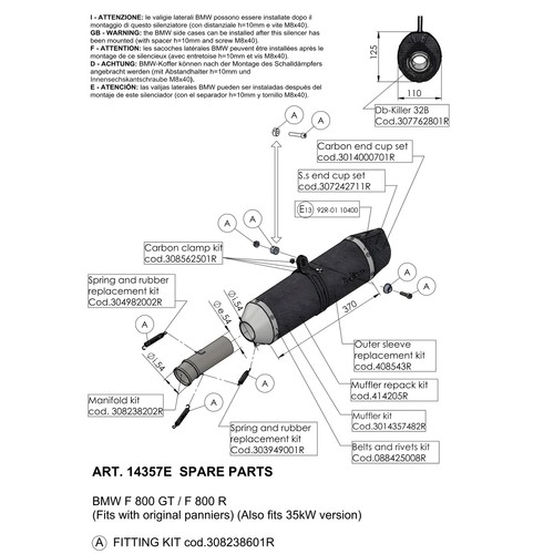 Rear silencer leovince 110x225 - rear,