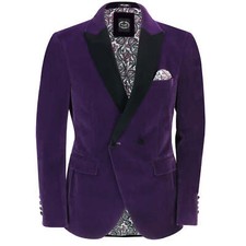 Mens Double Breasted Velvet