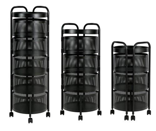 Black metal mesh round - mesh,
