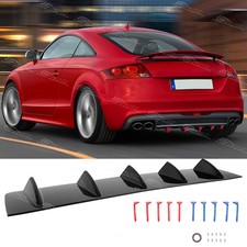 For Audi TT TTS Coupe MK2 Black Rear Bumper Diffuser Spoiler Splitter 5-Fins Lip