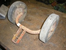 Wolseley Merrytiller rotovator transport wheels. Merry Tiller. Wide tyres