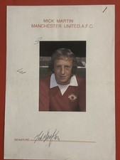 Mick Martin - Manchester United Fc Signed Picture