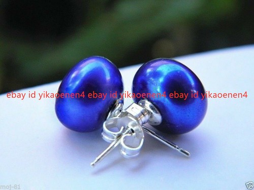 8mm natural blue - blue, akoya