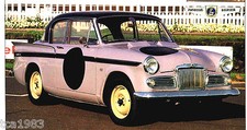 SUNBEAM RAPIER SPEC SHEET /