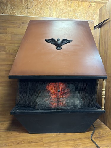 Vtg faux fireplace - faux, logs