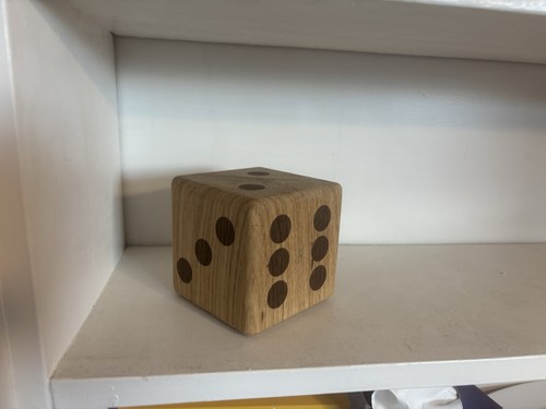 Large solid wooden dice - wooden,