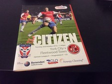 York City v Fleetwood Town 2012-13 1st Season in League c/w Teamsheet