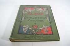 Victorian Album of 186 x Arms Crests Monograms Nister 19th Century inc. Railroad