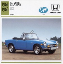 1964-1966 HONDA S600 Sports Classic Car Photo/Info Maxi Card