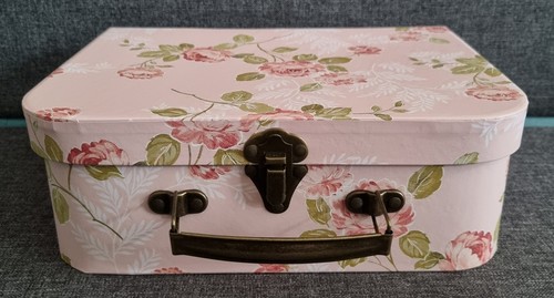 Pink green floral print - green,