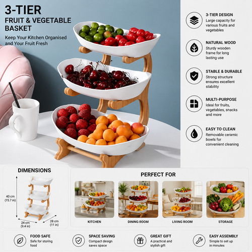 Tier wooden fruit - 3,