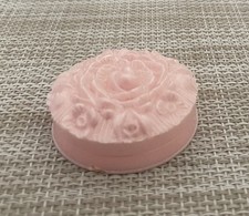 Vintage LARCA Pink Floral Trinket/ Pill Box