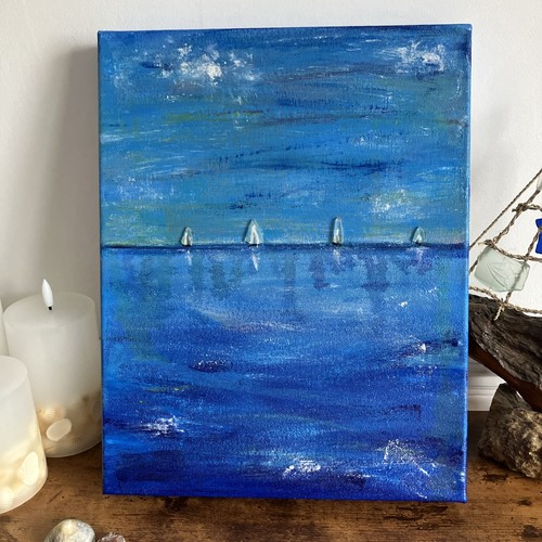Sea glass boats - boats, acrylic