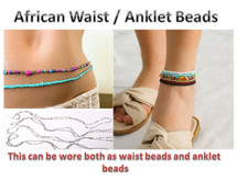 WAIST BEADS/ANKLET BEAD ASSORTED ADJUSTABLE BEADED WAIST CHAIN BODY JEWELLERY