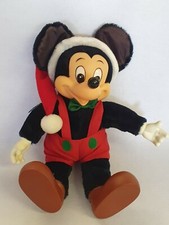 Vintage Mickey Mouse Large 16" Santa Figure Hard Feet and Face With Applause Tag