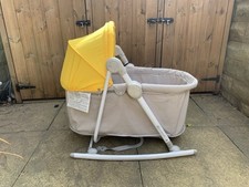 Kindercraft 3 in 1 baby travel cot, crib and rocker moses basket