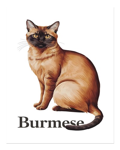 Elegant burmese cat poster - burmese,