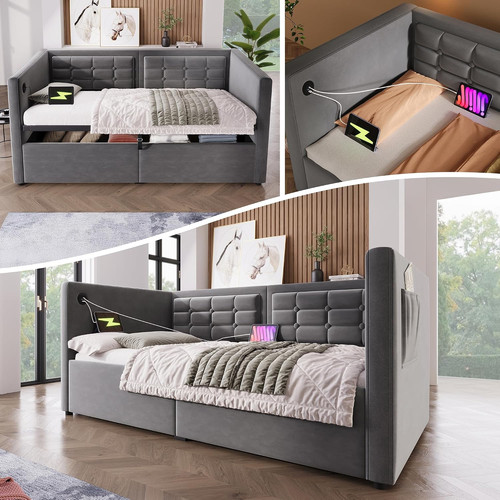 Single sofa bed with - with, storage