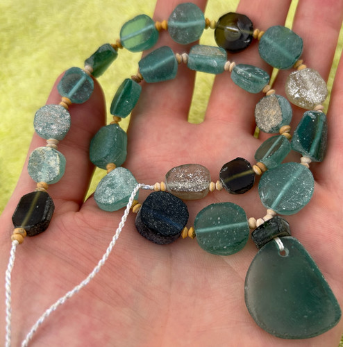 Ancient roman necklace glass - ancient,