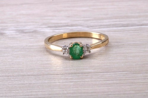 Dainty emerald and diamond - emerald,