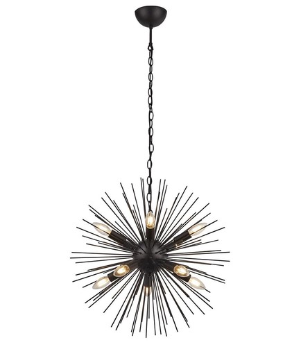 Matte black retro chandelier - black,