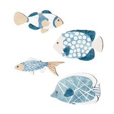 4x Fish Wall Sculpture Beach