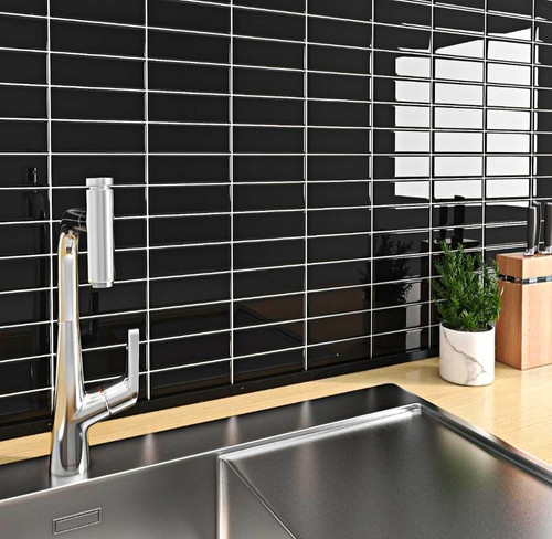 Black gloss pvc - peel, stick