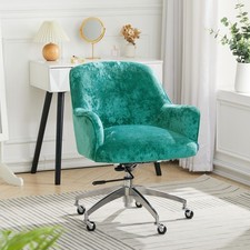 Office Executive Computer Desk Chair Crushed Velvet Padded Swivel Armchair