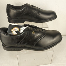 Dunlop Dry Saddle Golf Shoes Men 13 Spikeless Leather M3350CS Allover Black New