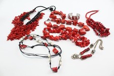 Coral Jewellery Freshwater Pearl Shell Inlay Branch Statement Polished x 8