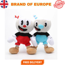 2pcs Cuphead & Mugman Plush Toy Mecup And Brocup Stuffed Doll Gift 25cm