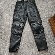 APACHE Ladies Leather Motorcycle Trousers Size UK 12 = 29" to 30"  Waist (T2)