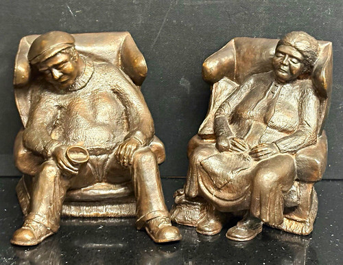 Antique bronze bookends circa - bookends.,