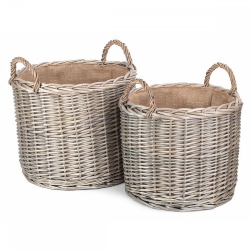 Round straight sided - round, wicker