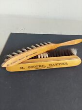 Two Vintage Hat Brushes Display Only Fragile H. Cooper Hatter Derbyshire England