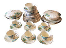 Stunning Grindley Creampetal Frank Buckley Art Deco 1930's Dinner Set 49 Pieces