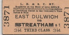 LBSCR Railway Ticket EAST