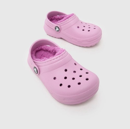 Pink fur lined crocs brand - fur,