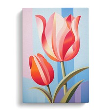 Tulip Flower Art Deco Canvas Wall Art Print Framed Picture Living Room Bedroom