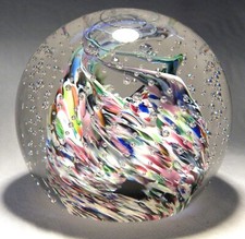 CAITHNESS GLASS   PAPERWEIGHT  CT 1214 CAULDRON RAINBOW 1995