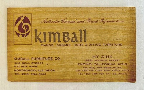 Vintage business card kimball - vintage,