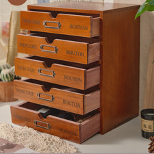 Drawers wooden storage box - 5,