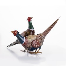 Pair of Metal Pheasants