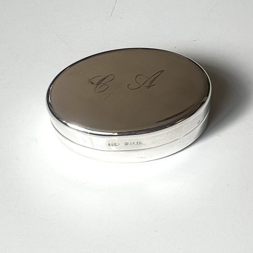 800 solid silver oval pill - solid, box