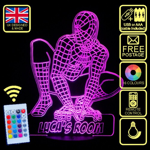 Personalised spiderman led - spiderman,