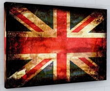 UNION JACK FLAG ON CANVAS WALL