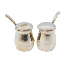 Pair of Sterling Silver Miniature Salt & Pepper Pots Vintage c1970